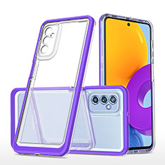 Silicone Transparent Mirror Frame Case Cover MQ1 for Samsung Galaxy M52 5G Purple