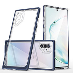 Silicone Transparent Mirror Frame Case Cover MQ1 for Samsung Galaxy Note 10 Plus 5G Blue