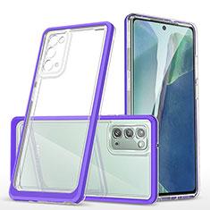 Silicone Transparent Mirror Frame Case Cover MQ1 for Samsung Galaxy Note 20 5G Purple