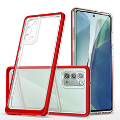 Silicone Transparent Mirror Frame Case Cover MQ1 for Samsung Galaxy Note 20 5G Red