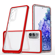Silicone Transparent Mirror Frame Case Cover MQ1 for Samsung Galaxy S20 FE (2022) 5G Red