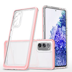 Silicone Transparent Mirror Frame Case Cover MQ1 for Samsung Galaxy S20 FE (2022) 5G Rose Gold