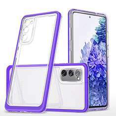 Silicone Transparent Mirror Frame Case Cover MQ1 for Samsung Galaxy S20 FE 5G Purple