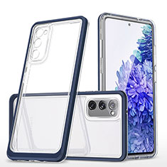 Silicone Transparent Mirror Frame Case Cover MQ1 for Samsung Galaxy S20 Lite 5G Blue