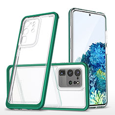 Silicone Transparent Mirror Frame Case Cover MQ1 for Samsung Galaxy S20 Ultra 5G Green