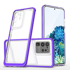 Silicone Transparent Mirror Frame Case Cover MQ1 for Samsung Galaxy S20 Ultra 5G Purple