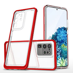 Silicone Transparent Mirror Frame Case Cover MQ1 for Samsung Galaxy S20 Ultra 5G Red