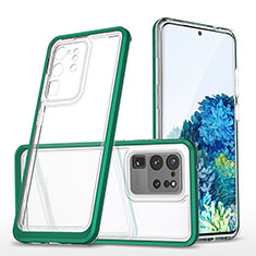 Silicone Transparent Mirror Frame Case Cover MQ1 for Samsung Galaxy S20 Ultra Green