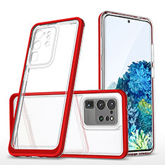 Silicone Transparent Mirror Frame Case Cover MQ1 for Samsung Galaxy S20 Ultra Red