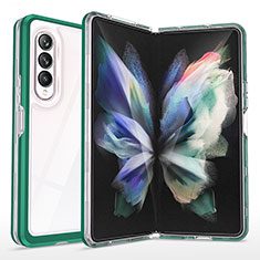 Silicone Transparent Mirror Frame Case Cover MQ1 for Samsung Galaxy Z Fold4 5G Green