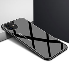 Silicone Transparent Mirror Frame Case Cover N01 for Apple iPhone 12 Black