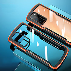 Silicone Transparent Mirror Frame Case Cover N02 for Huawei P40 Orange