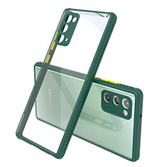 Silicone Transparent Mirror Frame Case Cover N02 for Samsung Galaxy Note 20 5G Midnight Green