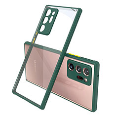 Silicone Transparent Mirror Frame Case Cover N02 for Samsung Galaxy Note 20 Ultra 5G Midnight Green