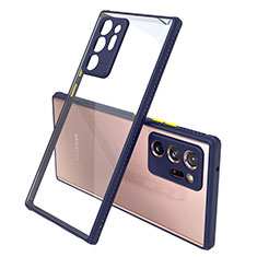 Silicone Transparent Mirror Frame Case Cover N02 for Samsung Galaxy Note 20 Ultra 5G Navy Blue