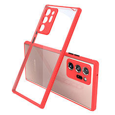 Silicone Transparent Mirror Frame Case Cover N02 for Samsung Galaxy Note 20 Ultra 5G Red