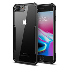 Silicone Transparent Mirror Frame Case Cover P01 for Apple iPhone 8 Plus Black