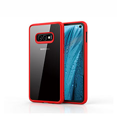 Silicone Transparent Mirror Frame Case Cover S01 for Samsung Galaxy S10e Red