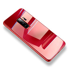 Silicone Transparent Mirror Frame Case Cover S01 for Samsung Galaxy S9 Plus Red