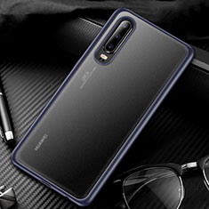 Silicone Transparent Mirror Frame Case Cover T01 for Huawei P30 Blue