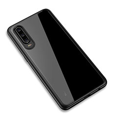Silicone Transparent Mirror Frame Case Cover T03 for Huawei P30 Black