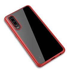 Silicone Transparent Mirror Frame Case Cover T03 for Huawei P30 Red