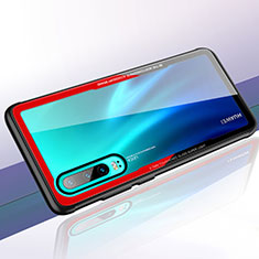 Silicone Transparent Mirror Frame Case Cover T05 for Huawei P30 Red