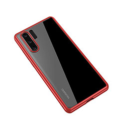 Silicone Transparent Mirror Frame Case Cover Z01 for Huawei P30 Pro Red