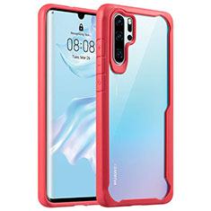 Silicone Transparent Mirror Frame Case Cover Z02 for Huawei P30 Pro Red