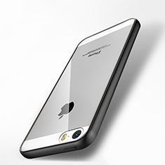 Silicone Transparent Mirror Frame Case for Apple iPhone SE Black