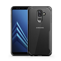 Silicone Transparent Mirror Frame Case for Samsung Galaxy A6 Plus (2018) Black