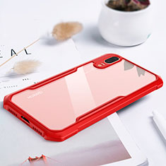 Silicone Transparent Mirror M01 Frame Case Cover for Huawei P20 Red