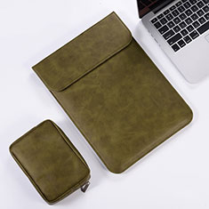 Sleeve Velvet Bag Leather Case Pocket for Apple MacBook 12 inch Green