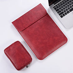 Sleeve Velvet Bag Leather Case Pocket for Apple MacBook 12 inch Red