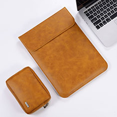 Sleeve Velvet Bag Leather Case Pocket for Apple MacBook Air 13.3 inch (2018) Orange