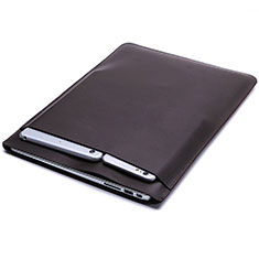 Sleeve Velvet Bag Leather Case Pocket L02 for Huawei Matebook 13 (2020) Brown