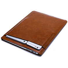Sleeve Velvet Bag Leather Case Pocket L02 for Samsung Galaxy Book S 13.3 SM-W767 Brown