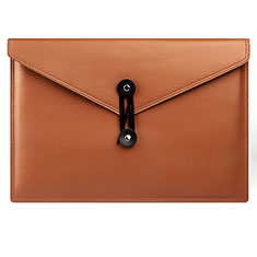 Sleeve Velvet Bag Leather Case Pocket L08 for Apple MacBook Air 13.3 inch (2018) Brown