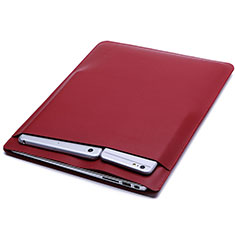 Sleeve Velvet Bag Leather Case Pocket L20 for Apple MacBook Air 13 inch (2020) Red Wine