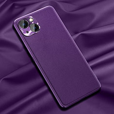 Soft Luxury Leather Snap On Case Cover A01 for Apple iPhone 13 Purple