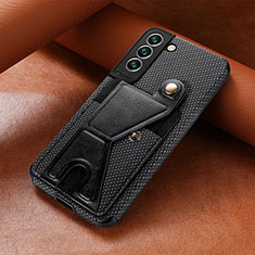 Soft Luxury Leather Snap On Case Cover A01D for Samsung Galaxy S21 5G Black