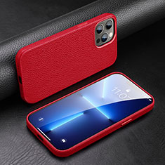 Soft Luxury Leather Snap On Case Cover A03 for Apple iPhone 13 Pro Max Red