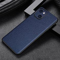 Soft Luxury Leather Snap On Case Cover A04 for Apple iPhone 13 Blue