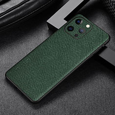 Soft Luxury Leather Snap On Case Cover A04 for Apple iPhone 14 Pro Green