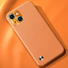 Soft Luxury Leather Snap On Case Cover A05 for Apple iPhone 14 Orange