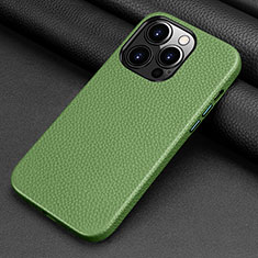 Soft Luxury Leather Snap On Case Cover A09 for Apple iPhone 13 Pro Max Green