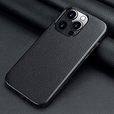 Soft Luxury Leather Snap On Case Cover A09 for Apple iPhone 14 Pro Black