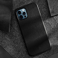 Soft Luxury Leather Snap On Case Cover A12 for Apple iPhone 14 Pro Black