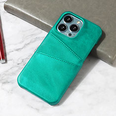 Soft Luxury Leather Snap On Case Cover A15 for Apple iPhone 13 Pro Max Green