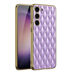 Soft Luxury Leather Snap On Case Cover AC1 for Samsung Galaxy S21 Plus 5G Purple